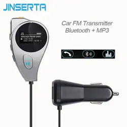 Jinserta Bluetooth гарнитура для авто Беспроводной fm-передатчик громкой связи AUX Порты и разъёмы fm-модулятор светодиодный Дисплей MP3-плееры Dual USB