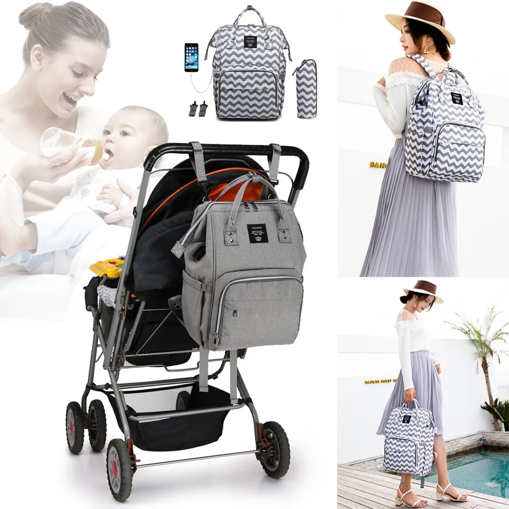 

Backpack for Women Diaper Bag with USB Interface Large Travel Backpack Nursing Waterproof Nappy Bag Mummy Maternity Stroller Bag