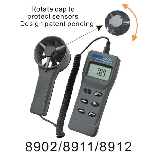 AZ-8911 портативный цифровой расходомер воздуха