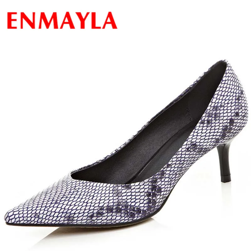 ENMAYLA New Spring & Autumn High Heels Pointed Toe Fashion Pumps Shoes Woman Classic Black Pumps Shoes Size 34-39Platform Women