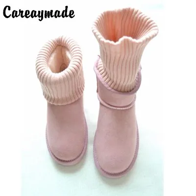 Careaymade-snow boots Europe warm winter wool mouth thick soled boots with low wool shoes short sleeve foot lazy boots,9 colors