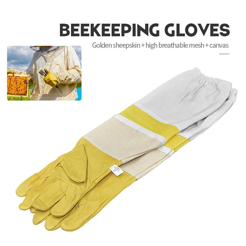 

Brand High breathable Bee Glove Protective Sleeves Ventilated Professional Anti Bee for Apiculture Beekeeper Beehive Beekeeper