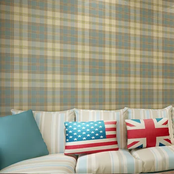 

Mediterranean striped wallpaper retro non-woven wallpaper wallpaper clothing storeroom bedroom living room TV background paper