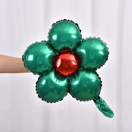1pc 18inch birthday flower balloon five petals flower Foil balloons Wedding favors and gifts birthday party decorations globos - Цвет: 1pc green