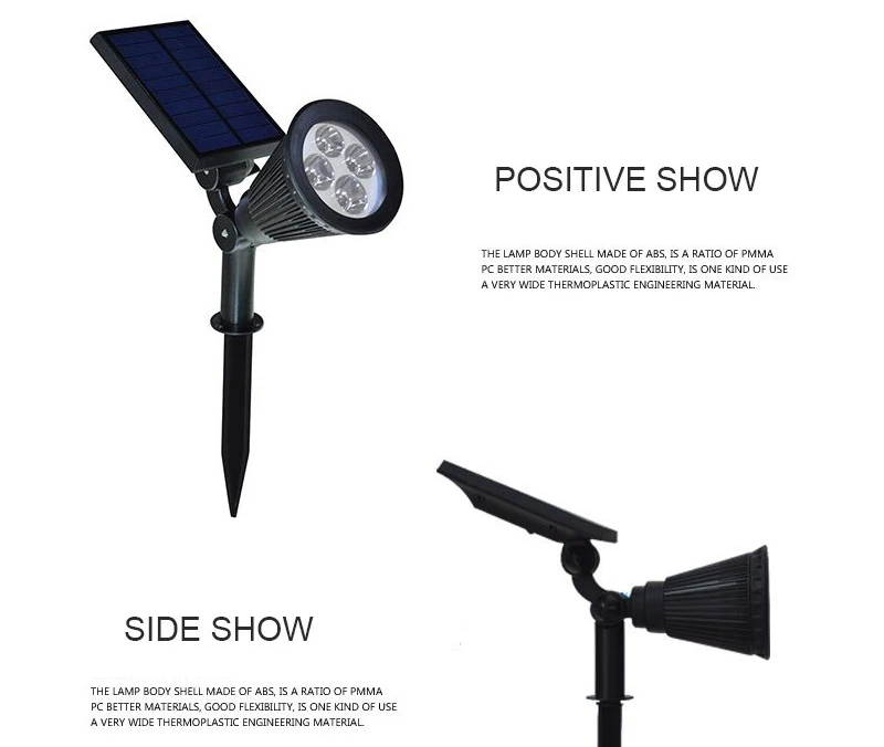 4Led Solar Lawn Lights Waterproof Outdoor Landscape Lighting Spotlight Wall Light Auto OnOff for Yard Garden Driveway Pathway (13)