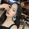 FYUAN-pendientes de gota de cristal con borla larga para mujer, bisutería de estilo coreano, Pendientes colgantes de perlas de mariposa blanca, regalos de joyería ► Foto 2/6