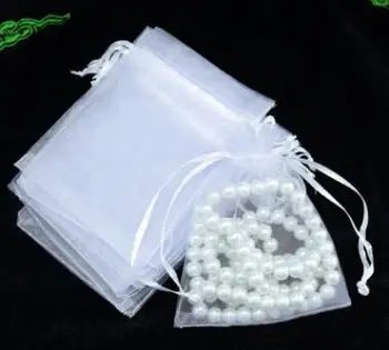 

50pcs Organza Sheer Gauze Element Jewelry Bags Packing Drawable Organza Bags Wedding Gift Bags Sachet Organza Christmas Gift Bag