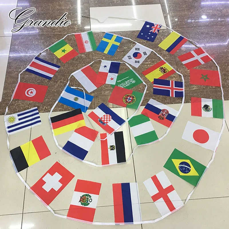 100 Countries 25M Hanging Flags 14x21cm Polyester National Flag House Decorative and Banners for Home Office Bar Party|Флаги баннеры и