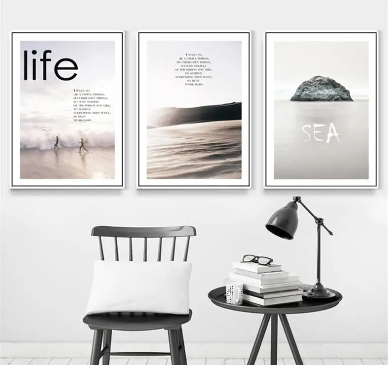 

Sea Seascape Beach Landscape Wall Art Canvas Poster Nordic life Prints Painting Wall Picture for Living Room