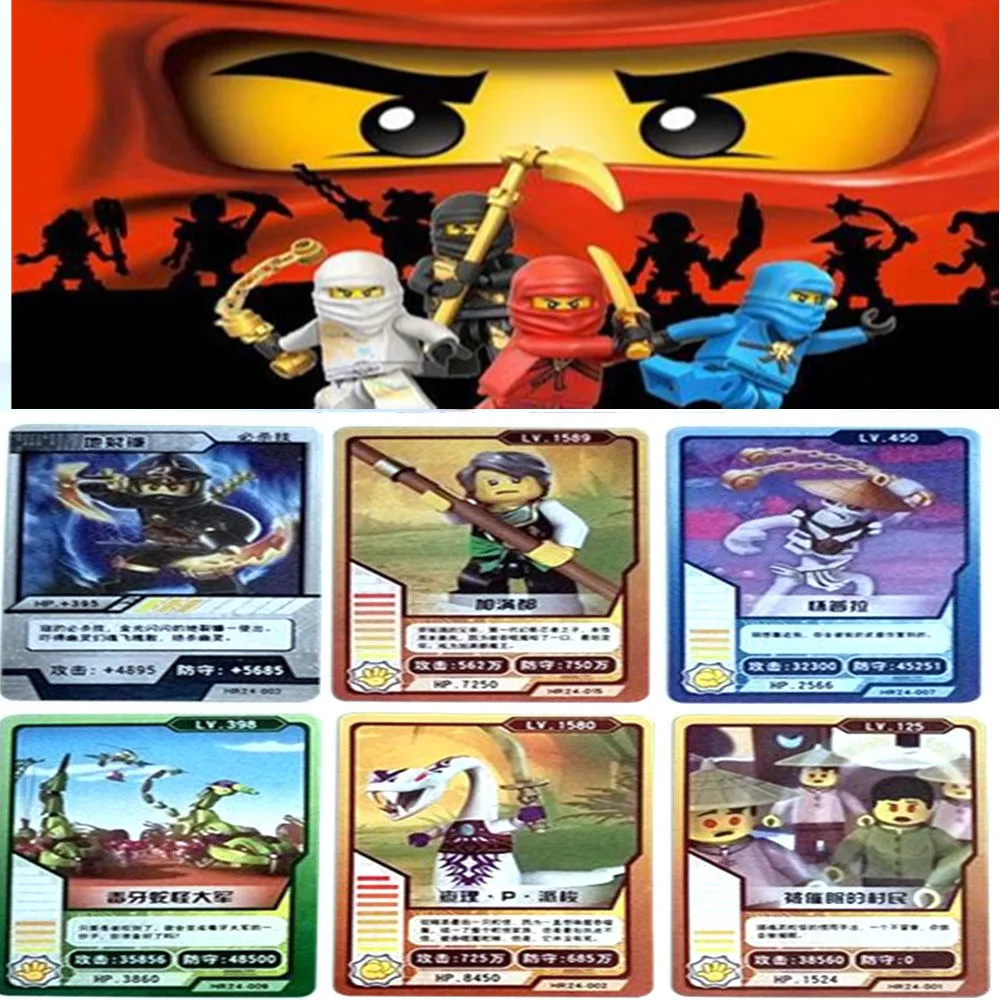 32 pcs/lot Ninja Collection Card Ultimate Ninja Skeleton Soldiers Action Figures Trading Cards Kid Gift Toy