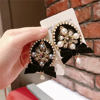 

Korea Handmade Vintage Luxurious Rhinestone Pearl Flower Tassel Badge Brooches Pins Fashion Jewelry Woman Accessories-JQGWBH019E