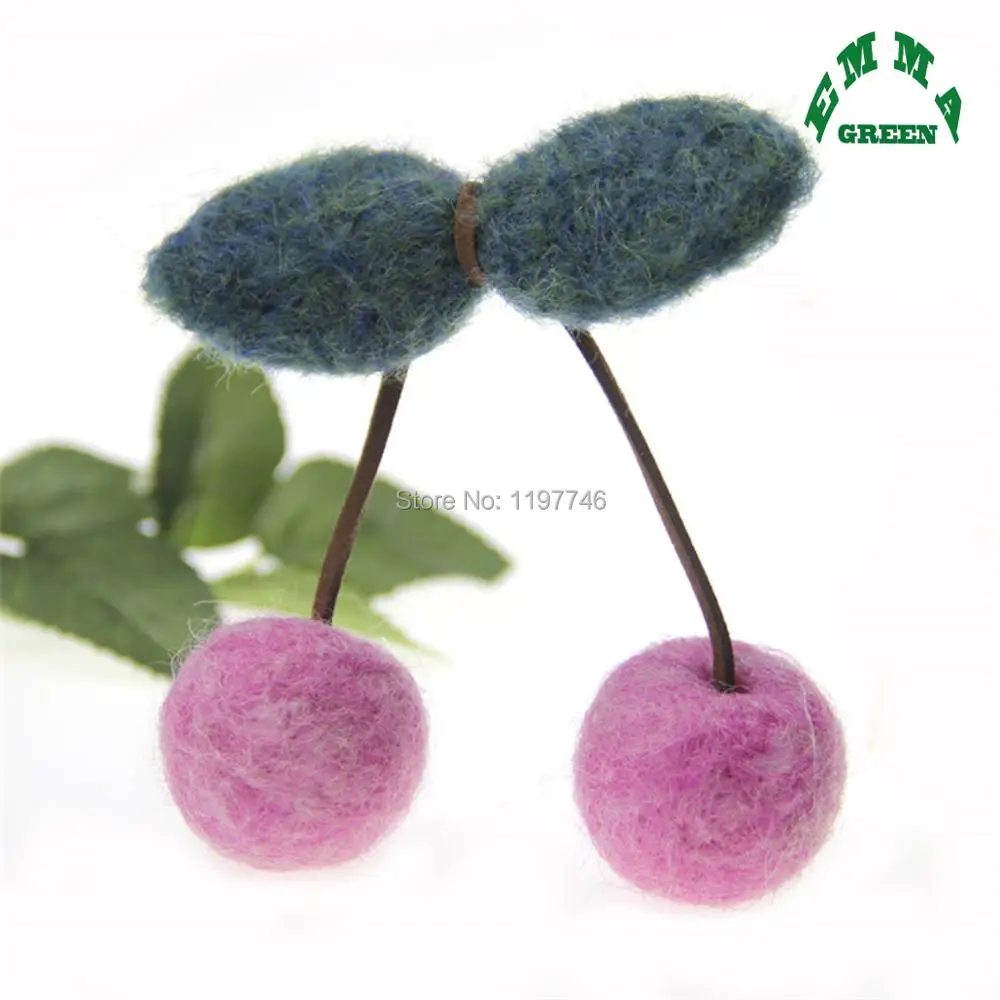 Fashion Cute Cherry Ball Wool for Craft For DIY Wedding Home Decoration Garment Sewing on Cloth Accessories Christmas Deco 10pcs | Украшения