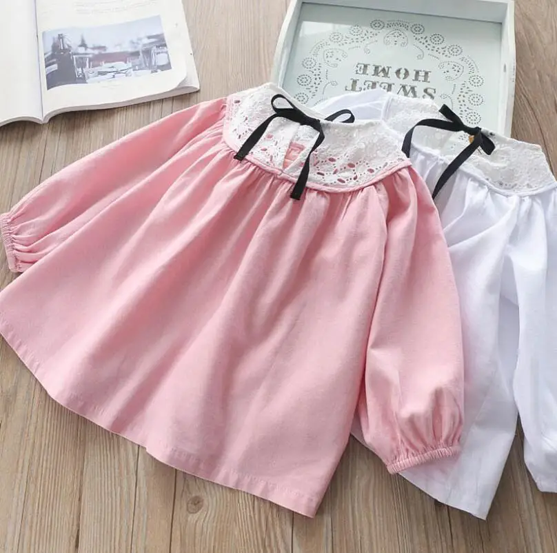 Download New Baby Girls Fall Hollow Out Collar Bow Blouse, Princess ...