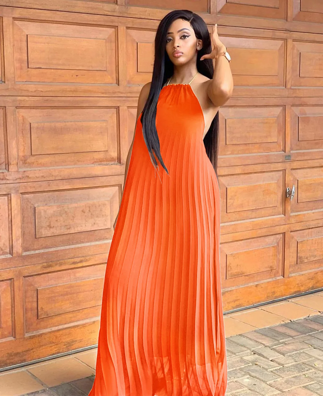 Casual Chiffon Woman Dress Spring Summer Pure Color Boho Maxi Dresses Spaghetti Strap Summer Vestido