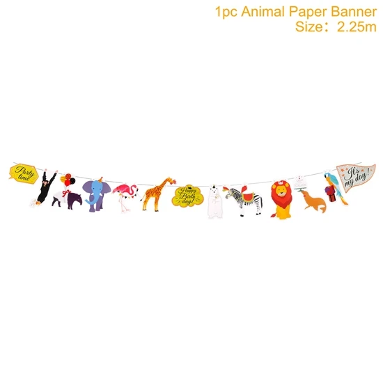 HUIRAN 18 дюймов воздушный шар из фольги в форме головы животного лиса Панда Кролик Собака каваи аксессуары вечерние шары в форме джунглей с днем рождения - Цвет: Jungle animal flag