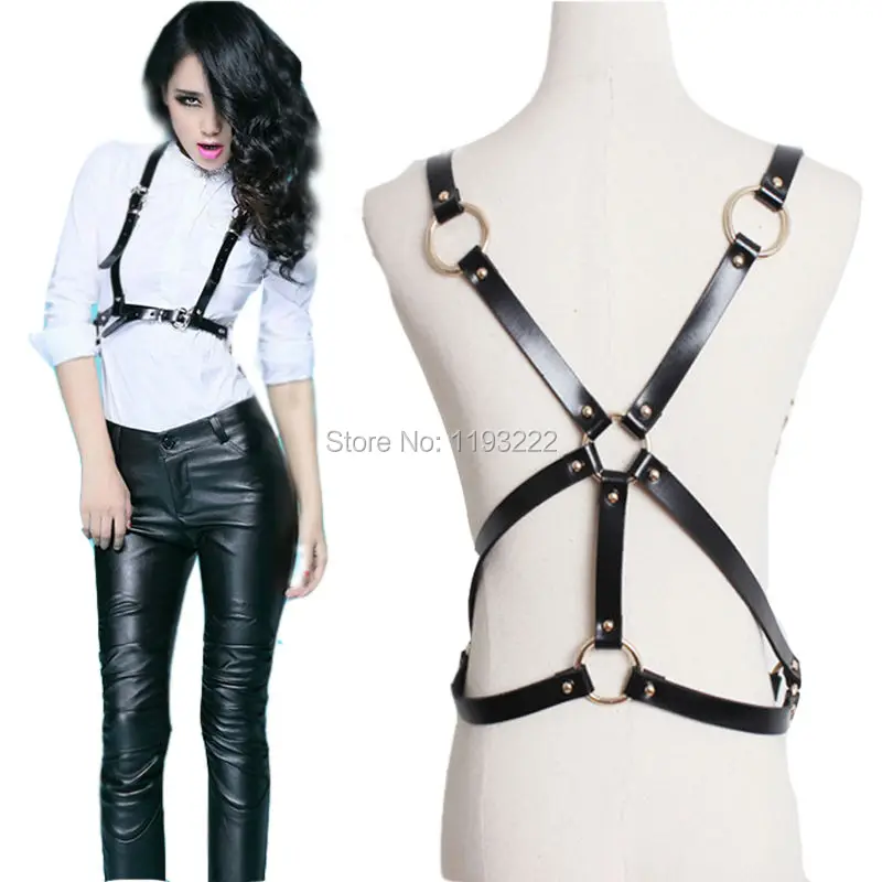 Buy Stylish Club Pub Cosplay Punk Rock Handcrafted Leather Harness Suspenders