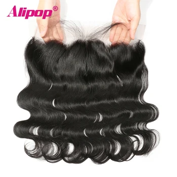 

Alipop Hair Pre Plucked 13X4 Ear To Ear Lace Frontal Closure Remy Brazilian Body Wave 100% Human Hair Lace Frontal Closure