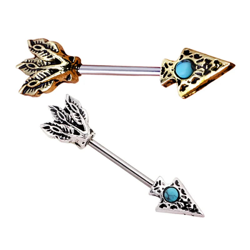 

1pcs steel life tree nipple ring blue stone color long barbell earrings tragus cartilage fashion earing body piercings