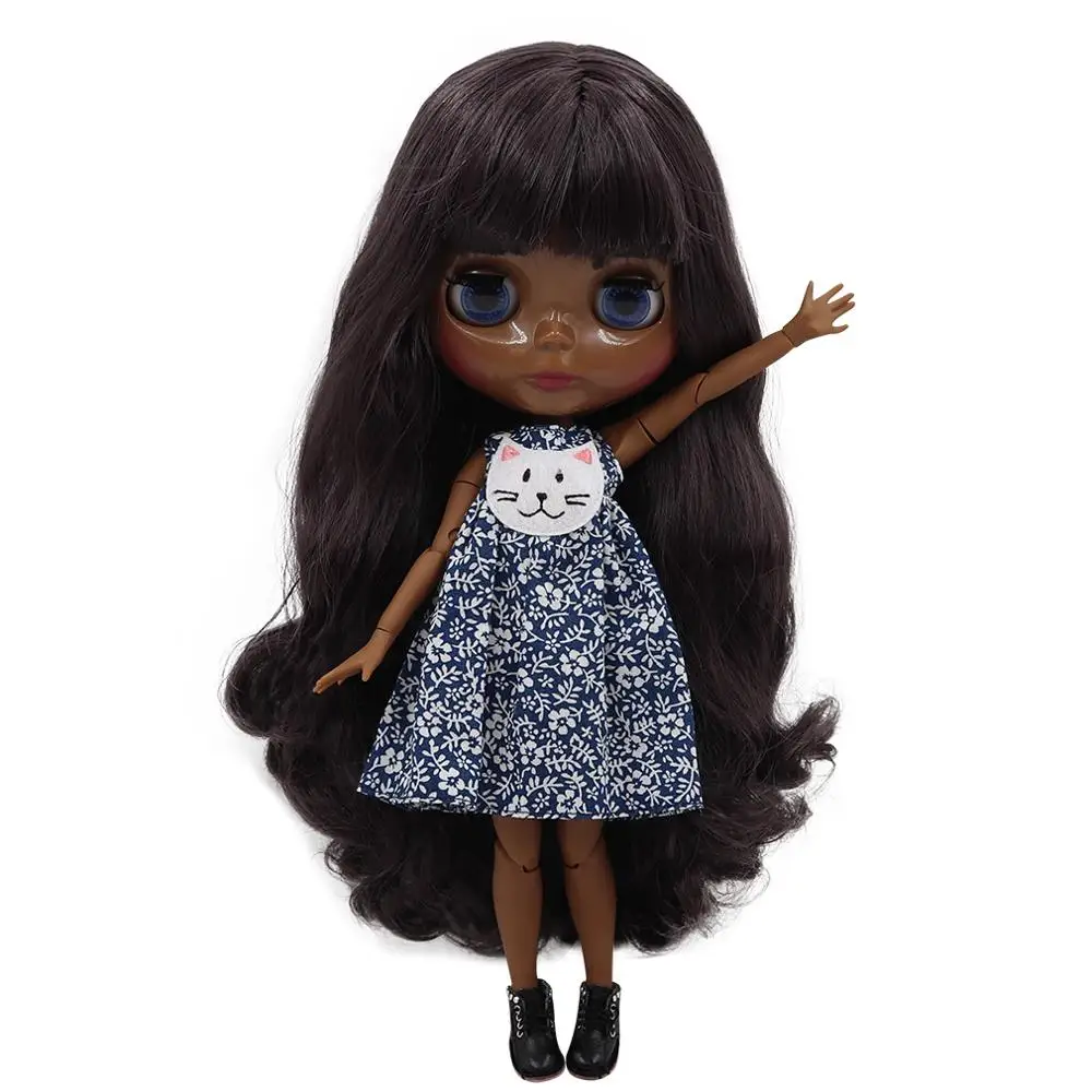 Ледяная кукла DBS Blyth 1/6 игрушка супер черный тон кожи темно фиолетовый шарнир для