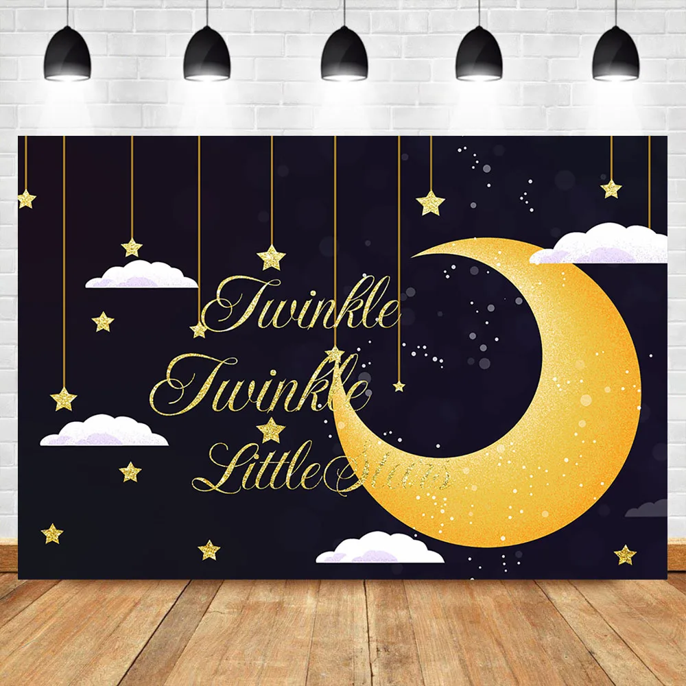 

NeoBack Twinkle Twinkle Little Star Backdrop Birthday Baby Shower Background for Photo Night Moon Children's Bedroom Decoration