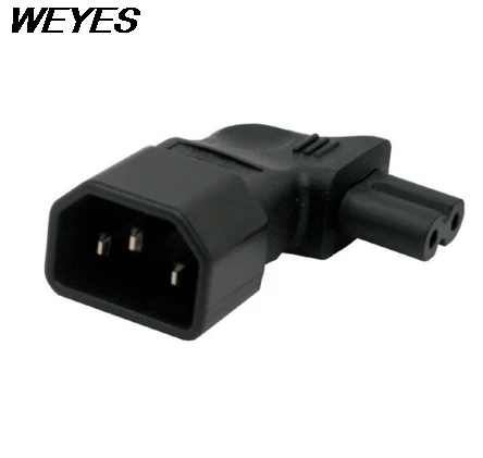 WEYES IEC 320 C14 папа к C7 вертикальный Левый Правый Угол адаптер питания 3Pin углу 2pin