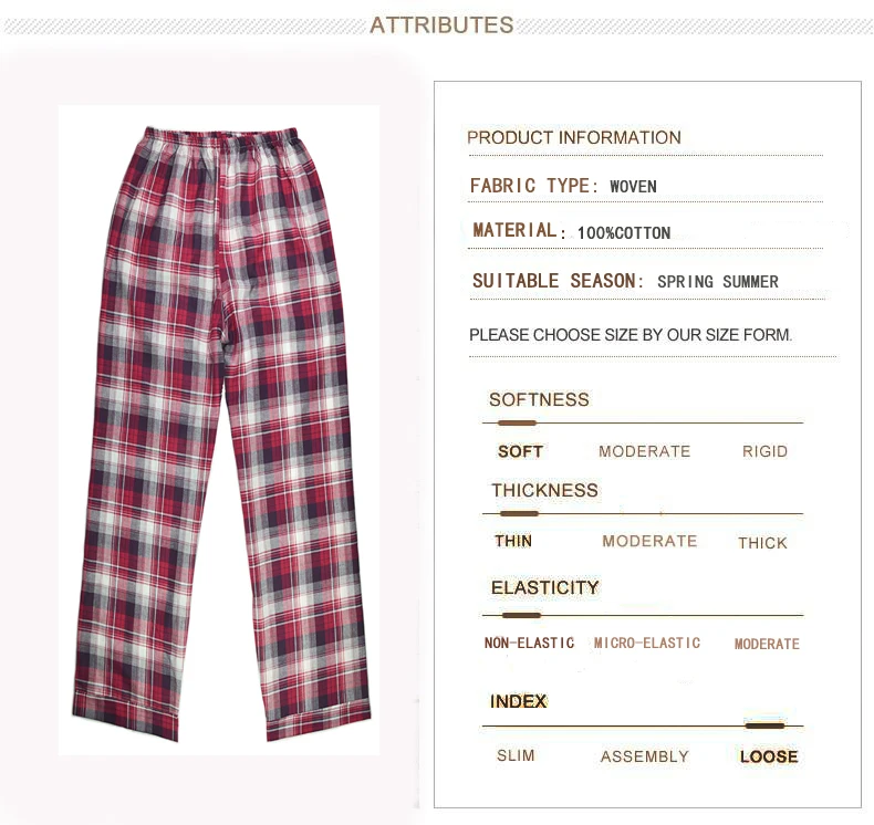 Super Soft 100% Cotton Spring Summer Woman's Sleep bottoms,Pajamas Bottoms,Sleepwear Pants,Loose Pajamas Woman pajamas Pants Size XS-4XL018