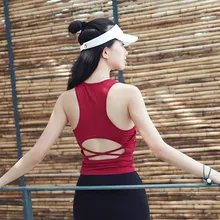 Женский бюстгальтер для йоги, Противоударный Спортивный бюстгальтер, фитнес-беговая футболка, женский топ для бега, женские спортивные топы для фитнеса, Сексуальная рубашка для йоги