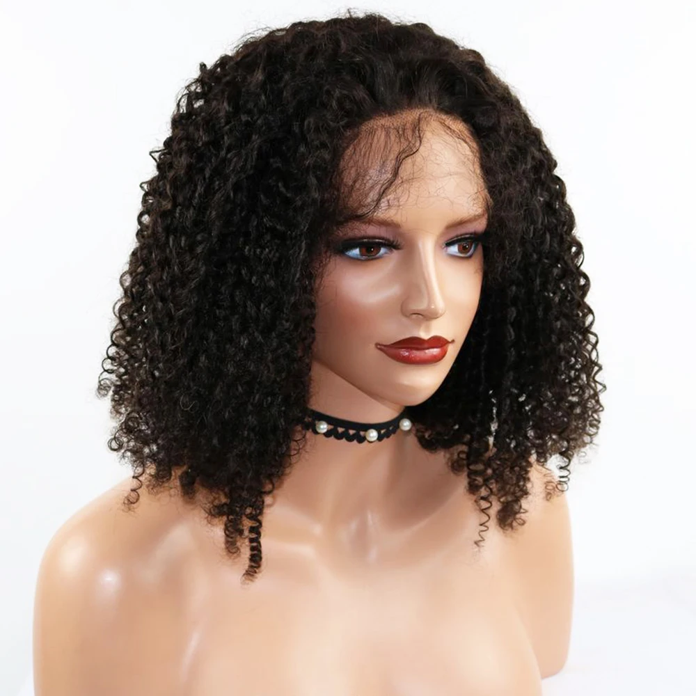 

SimBeauty Kinky Curly Human Hair Wigs Short Bob Wig For Women Full Lace Wig Pre Plucked Brazilian Remy Deep Wave Lace Front Wigs
