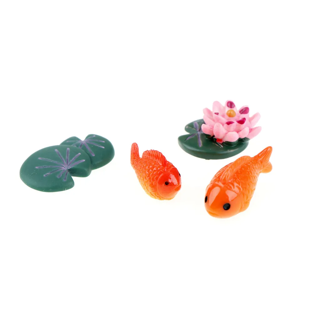 

Micro Landscaping Decor DIY Accessories Fish Fairy lotus Leaves Miniatures Garden Fish Tank Aquarium Ornaments Home Decoration