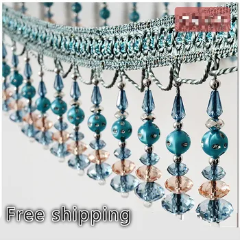 

6 meters A lot Crystal Beaded Lace for curtains Sofa Cover Lamp Tassel Fringe Ribbon Lace Craft Sewing Accessories Decoration