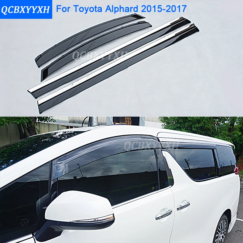 Автомобиль stylingg маркизы приюты 4 шт./лот окна Козырьки для Toyota Alphard 2011- солнце дождь щит наклейки обложки