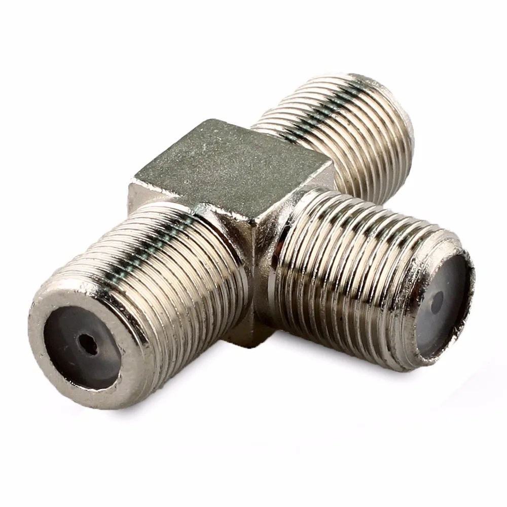 10 PCS Inch F Tee Communication Equipment Cable TV Joint Cable Connector One Point Two
