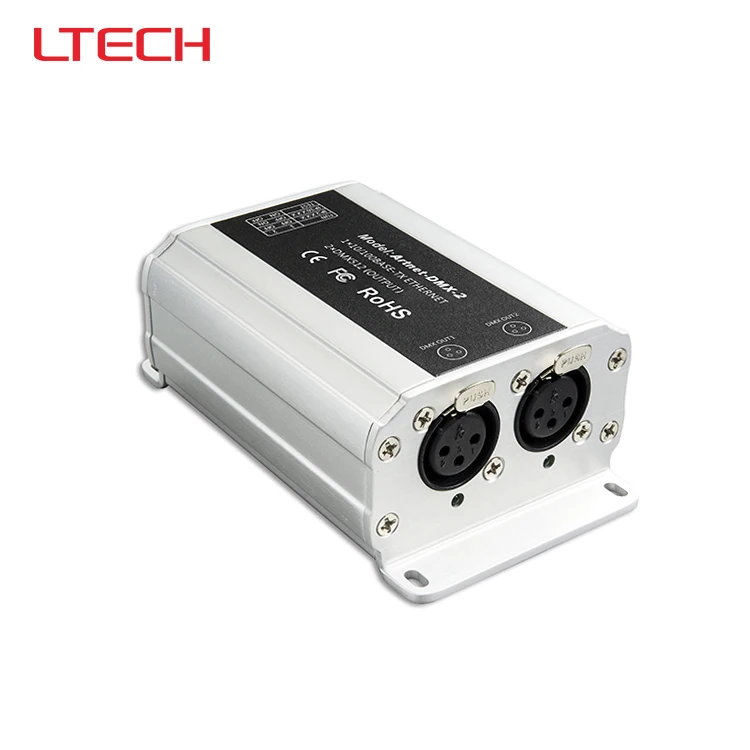

Artnet-DMX-2;ArtNet-DMX converter;convert the Artnet network data package into DMX512 data;DMX 1024 channels output