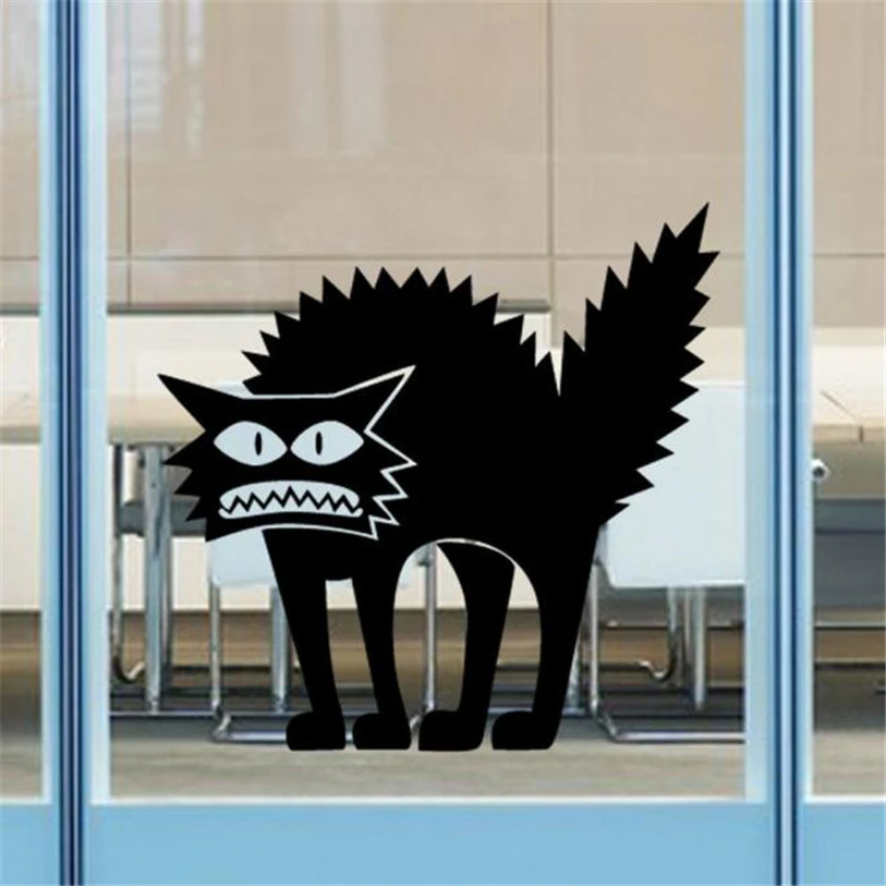 ハロウィンの装飾ホーム恐怖猫背景ガラス壁紙ステッカーテーマ壁紙 子供のための卸売30jy26 Halloween Decorations For Home Decorations For Homefor Home Aliexpress