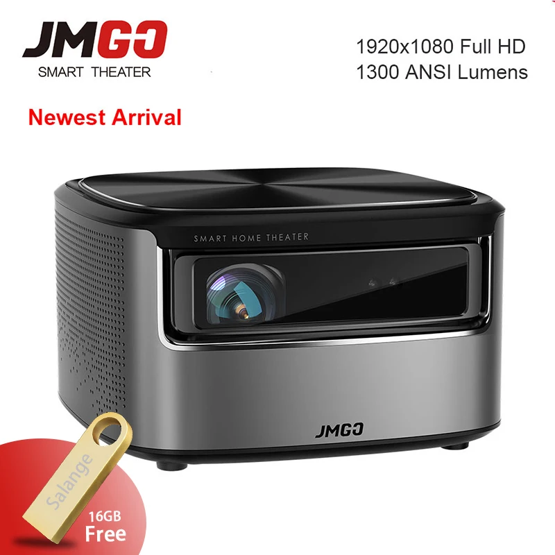 JmGO N7 Full HD 1080P Projector,Android OS,1300 ANSI Lumens,1920*1080 Bluetooth 2G/16G Support 4K Video Wifi 3D Projector Beamer