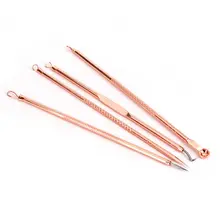4 шт. нержавеющая сталь экстрактор угрей удалители прыщей лечение акне иглы розовое золото