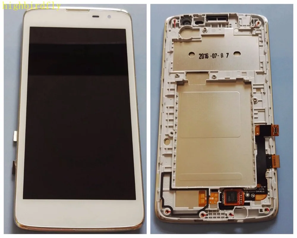 Для Lg k7 X210 X210DS ЖК дисплей + Сенсорное стекло дигитайзер с рамкой в сборе белый