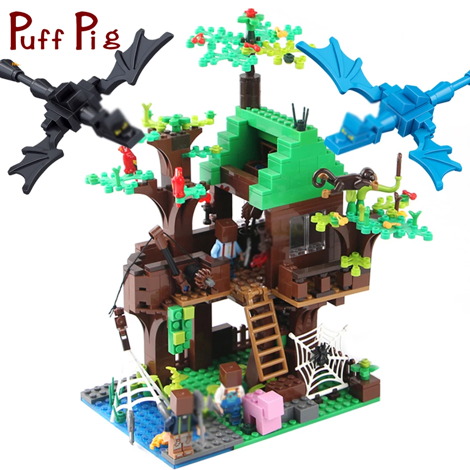 

Mine World Island Forest House DIY Building Blocks Bricks Sets Compatible Legoed Minecrafted City Village Toys for Children Kids