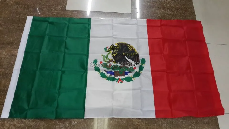 Free Shipping 90*150cm Hanging Mexico National Flag Office/Activity
