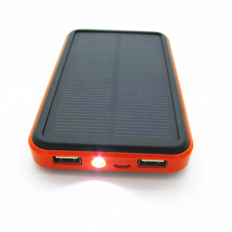 Colaier impermeable Solar Real 10000 mAh Dual USB cargador de batería externa de polímero lámpara de luz al aire libre Powerbank Universal