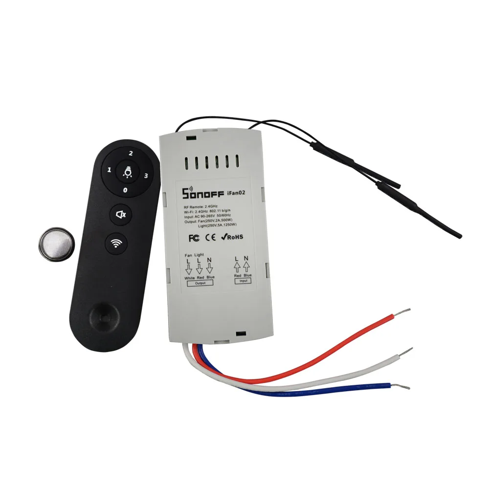 Sonoff Ifan02 Ceiling Fan Controller Wifi Smart Ceiling Fan With Light App Remote Control On Off Control Fan