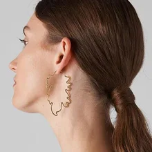 

New Fashion Boho Simple Leaf Earrings For Women Gold Color Statement Pendientes Long Hanging Metal Earrings Feeme Jewelry Gifts