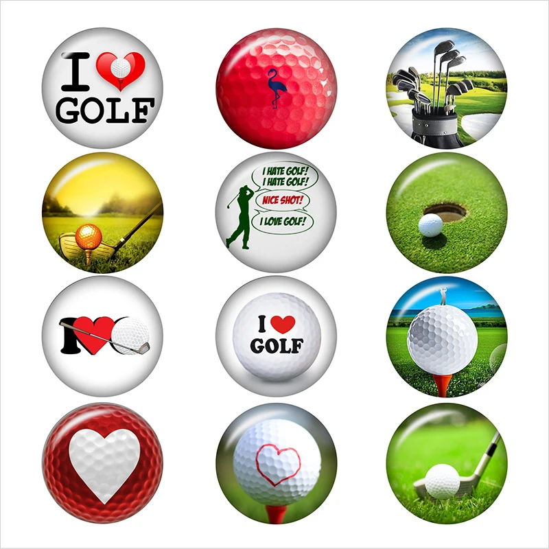 I LOVE GOLF glass snap button jewelry DIY Кабошоны с плоской обратной стороной DA1233 | Украшения и