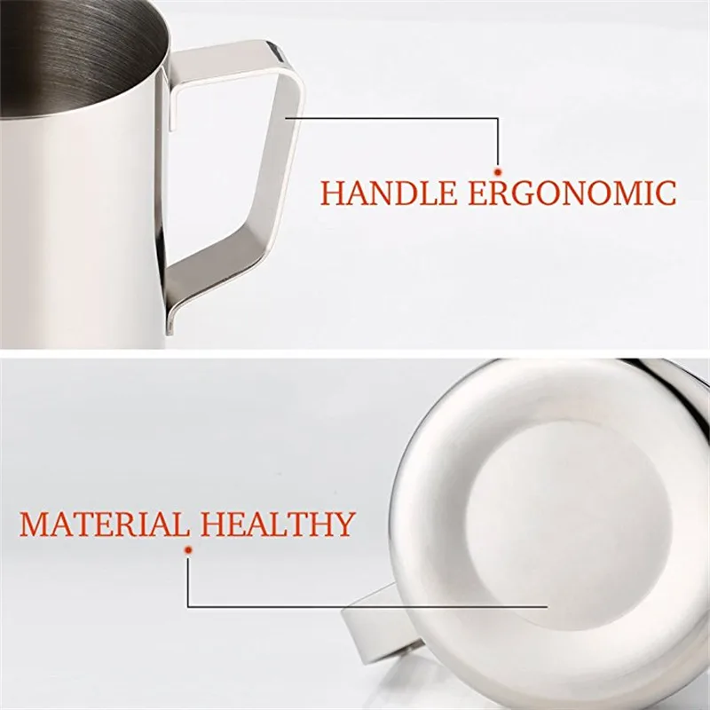 Нержавеющая сталь для взбивания молока кувшин бариста кофе кувшин с термометром-сделать идеальную пену для вашего капучино кофе 550 мл