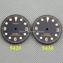Corgeut 30,5 мм черный циферблат подходит Miyota 8205/8215, Mingzhu DG2813/3804 часы