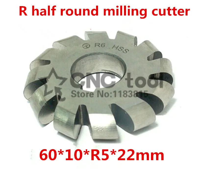 

R5 60*10*R5*22mm Inner hole HSS Convex Milling Cutters R half round milling cutter Free shipping