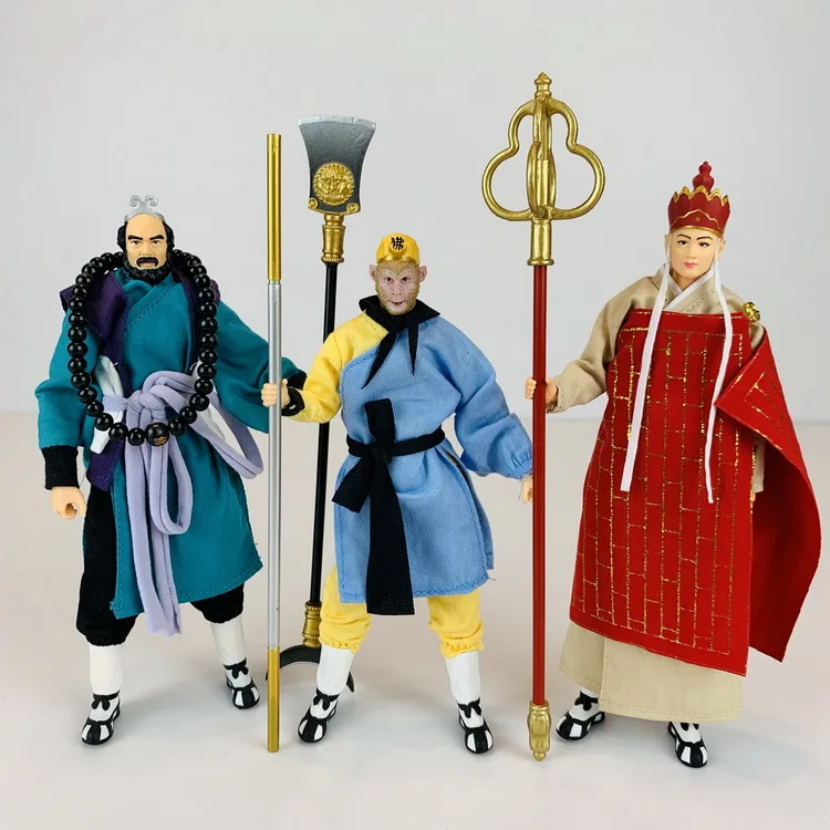 

China Classic Myth Drama Character Journey to the West Super Hero The Monkey King Monk Tang Sha Monk Model Toy Action Figure