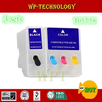 

[3 Sets] Empty Refillable Ink cartridge T057 T058 , T-057 T-058 suit for Epson Me1 Me1+ Me100 ,with ARC Chips