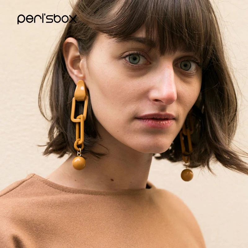Buy Peri'sbox Bohemia Chain Ball Link Drop Earrings