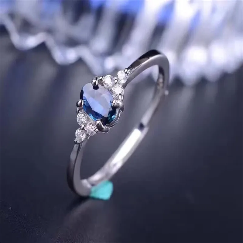 Женское кольцо из стерлингового серебра 925 пробы с сапфиром, ювелирное изделие для помолвки и свадьбы, модное кольцо с синим сапфиром